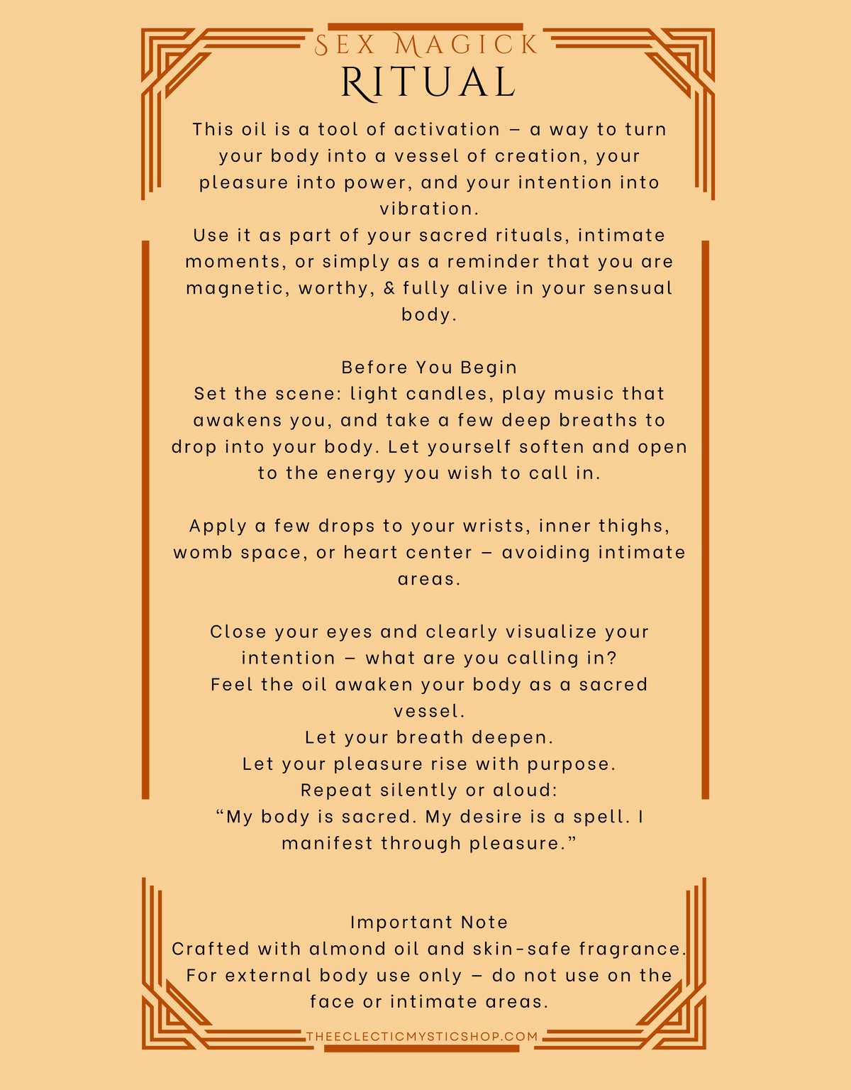 Sex Magick Intention Oil